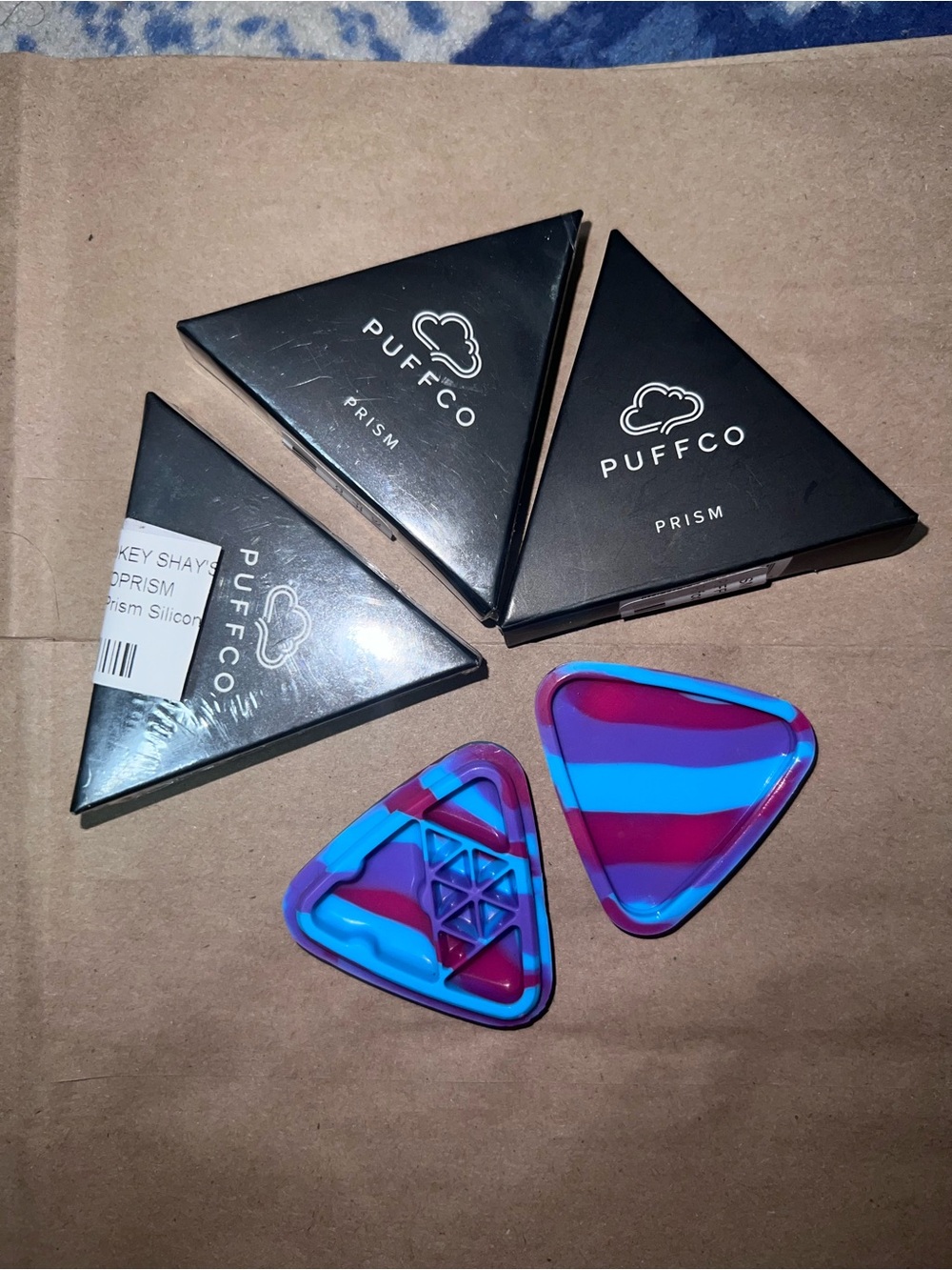 Prism Silicone Triangle Container - Blue & Magenta